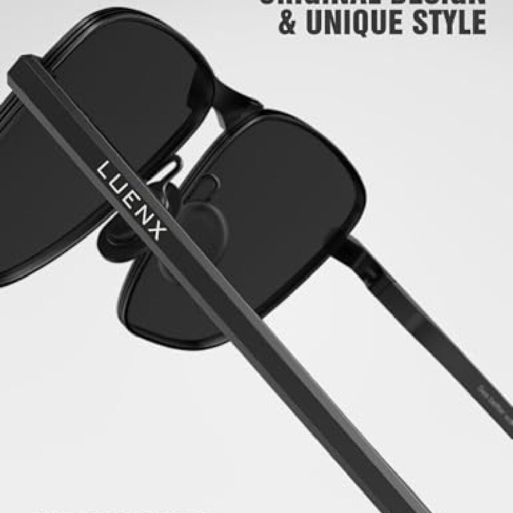 Rectangular Polarized Aviator Sunglasses Uv400 Pr… - image 5